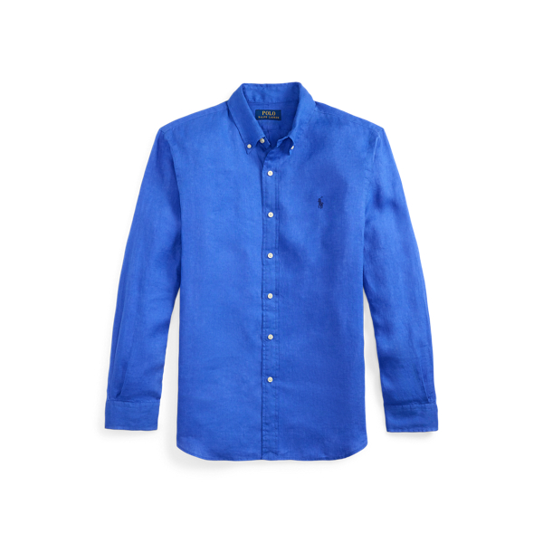 New Iris Blue Custom Fit Linen Shirt Polo Ralph Lauren 2