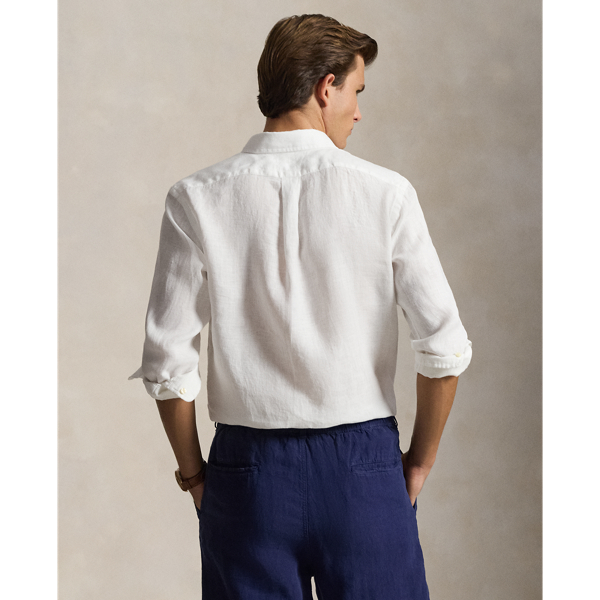 White Custom Fit Linen Shirt Polo Ralph Lauren 5
