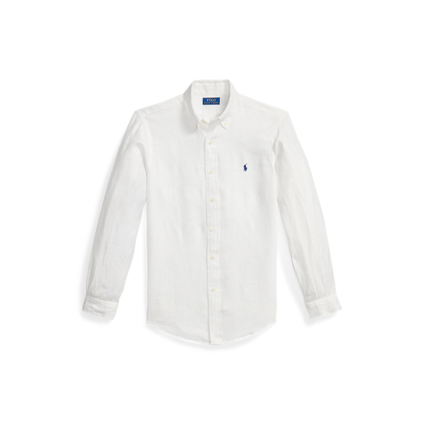 White Custom Fit Linen Shirt Polo Ralph Lauren 2