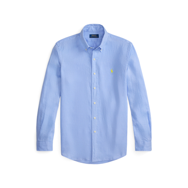 Custom fit linnen overhemd Polo Ralph Lauren in Austin blue 2