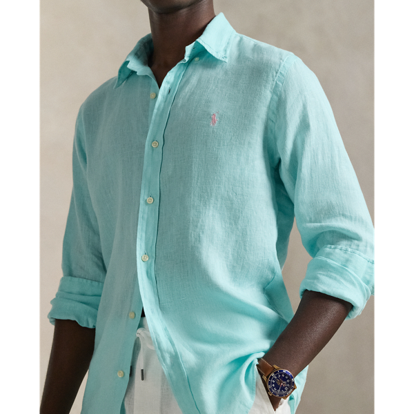 Camisa de lino Custom Fit Polo Ralph Lauren en Agua nueva 6