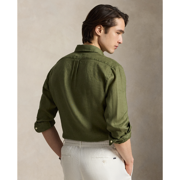 Chemise en lin Custom Fit Polo Ralph Lauren en Olive jardin 5