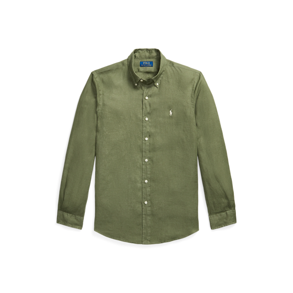 Chemise en lin Custom Fit Polo Ralph Lauren en Olive jardin 2
