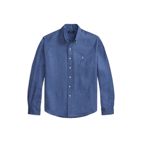 Camisa de lino Custom Fit Polo Ralph Lauren en Azul Carson 2