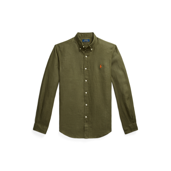 Polo ralph lauren slim fit linen shirt best sale