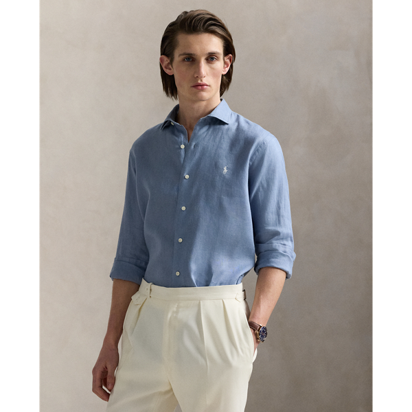 Channel Blue Slim Fit Linen Shirt Polo Ralph Lauren 1