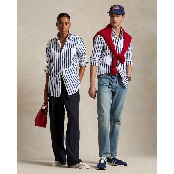 Classic Fit Striped Poplin Shirt