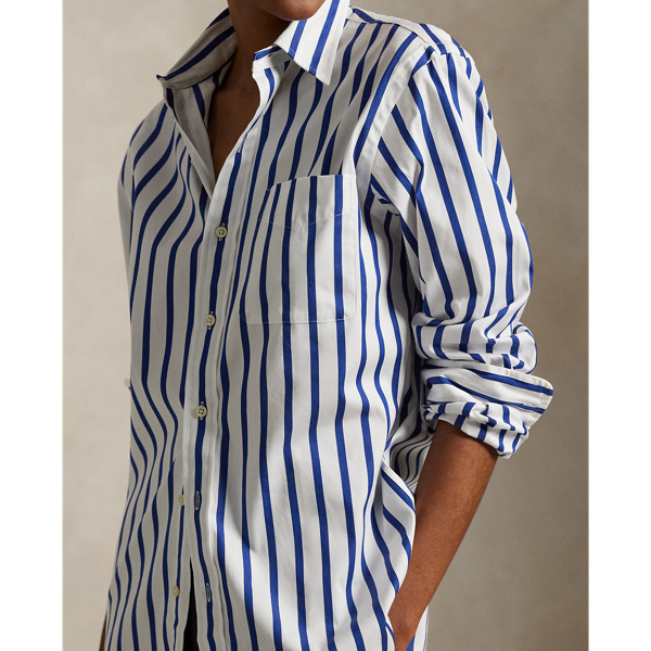 Classic Fit Striped Poplin Shirt