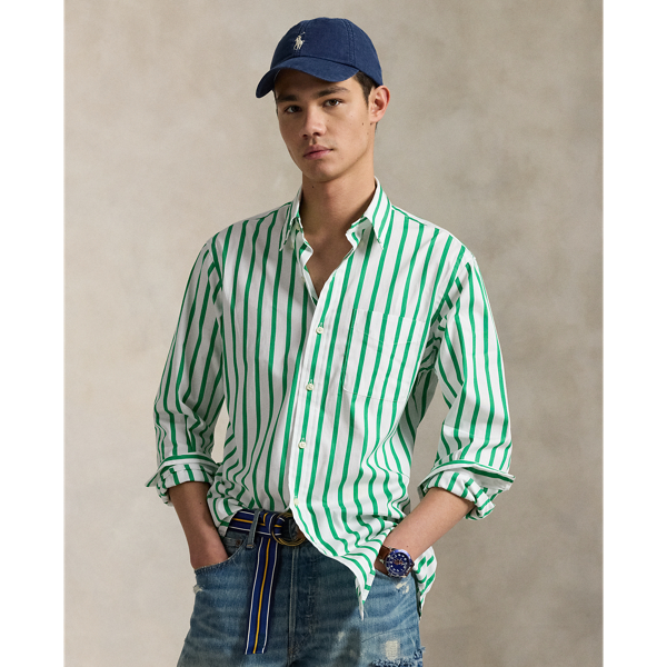 Classic Fit Striped Poplin Shirt