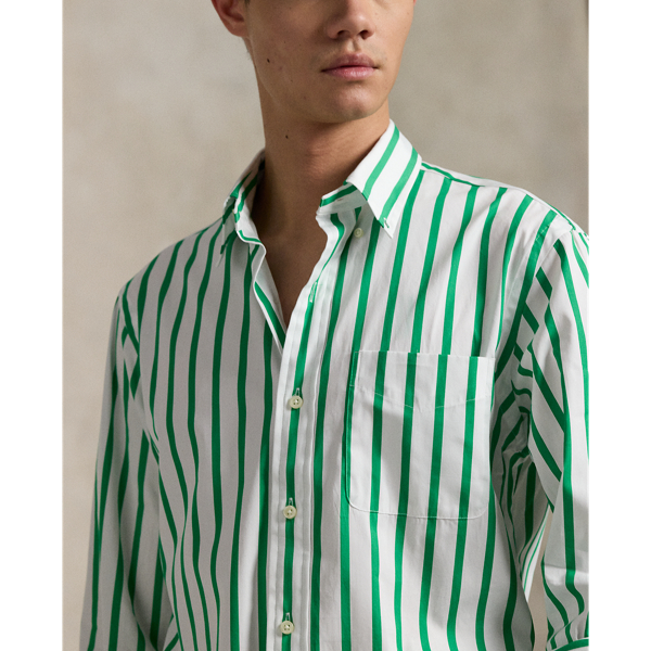 Classic Fit Striped Poplin Shirt