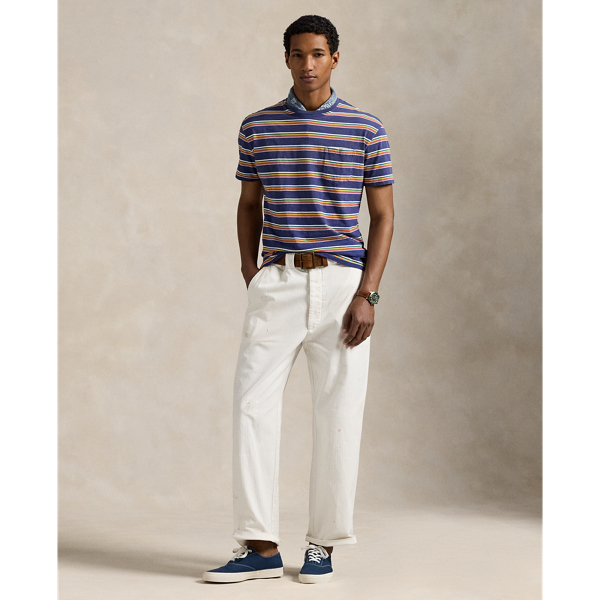 Classic Fit Striped Gauze Jersey T-Shirt