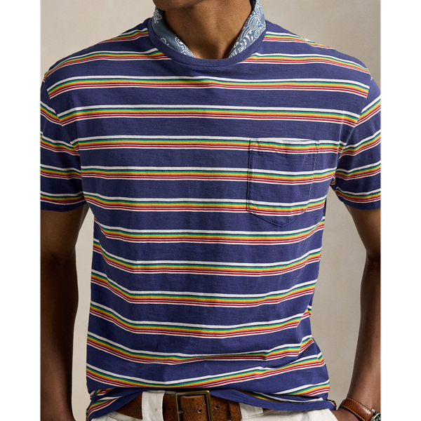 Classic Fit Striped Gauze Jersey T-Shirt