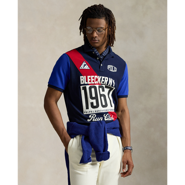 Classic Fit Mesh Graphic Polo Shirt