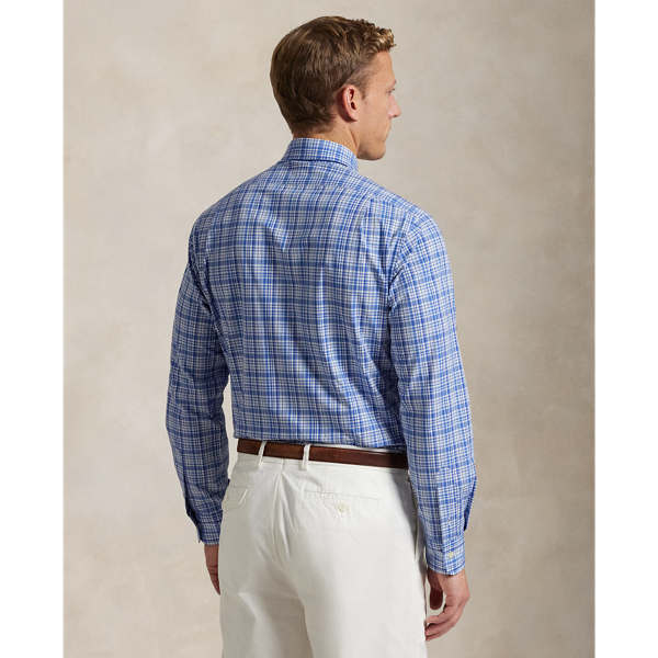 Classic Fit Plaid Stretch Poplin Shirt 