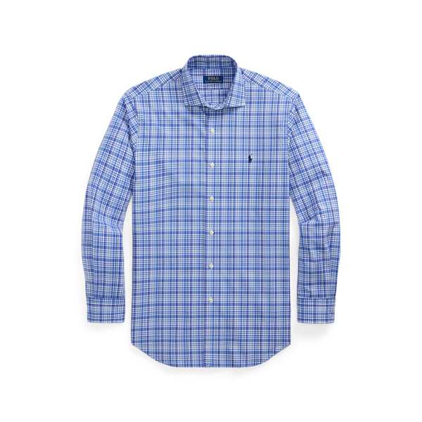 Classic Fit Plaid Stretch Poplin Shirt 