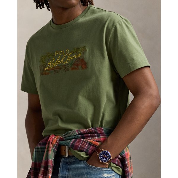 即達【POLO RALPH LAUREN】エンブロイダリー ジャージー Tシャツ POLO RALPH LAUREN（メンズ） クラシック フィット エンブロイ