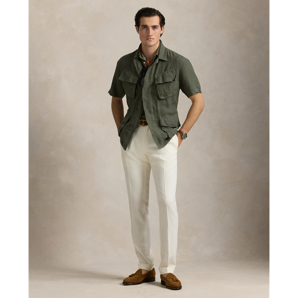 Garment-Dyed Slub Linen Overshirt