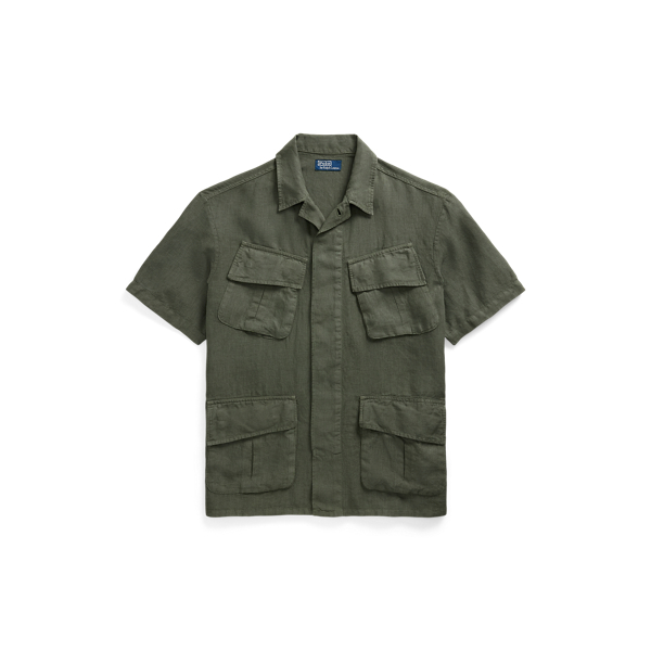 Garment-Dyed Slub Linen Overshirt