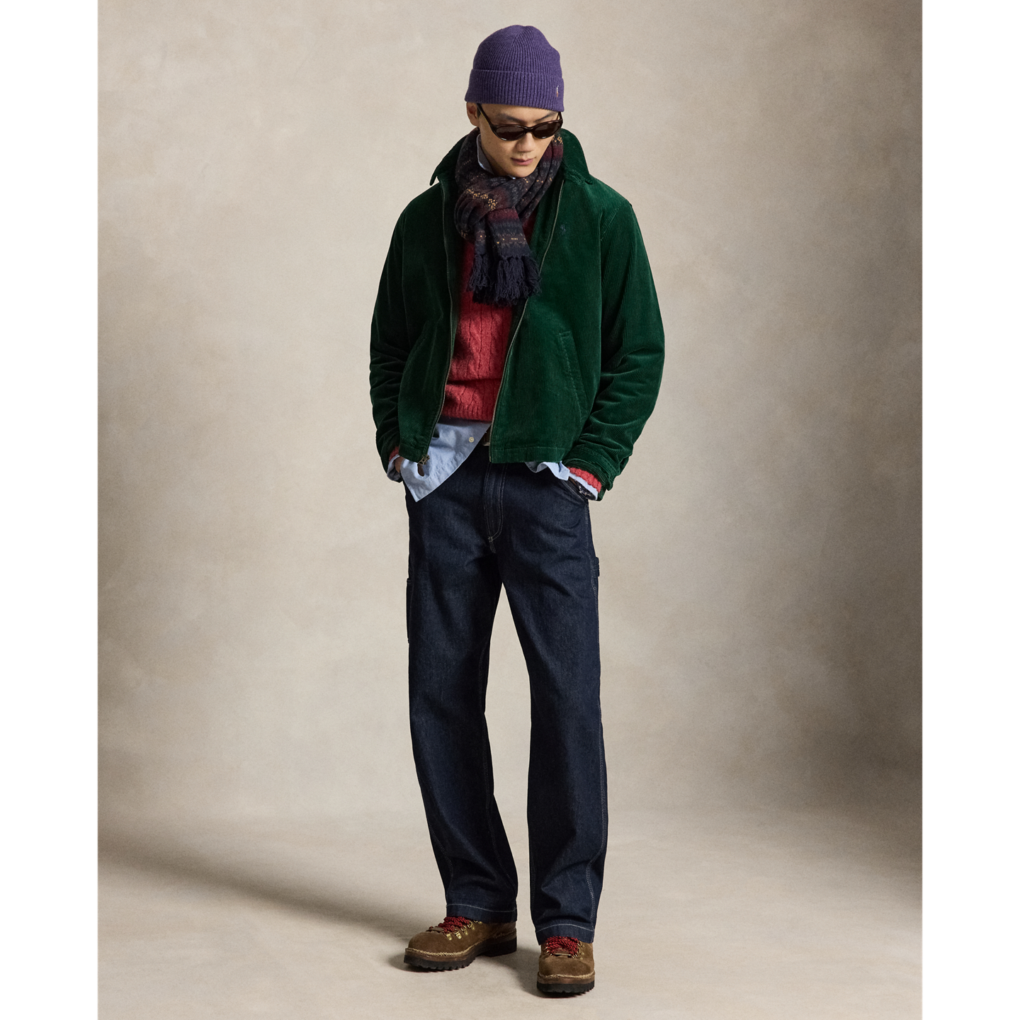 Мужская куртка Ralph Lauren The Wynton Corduroy, цвет: Тёмно-зелёный — фото 1
