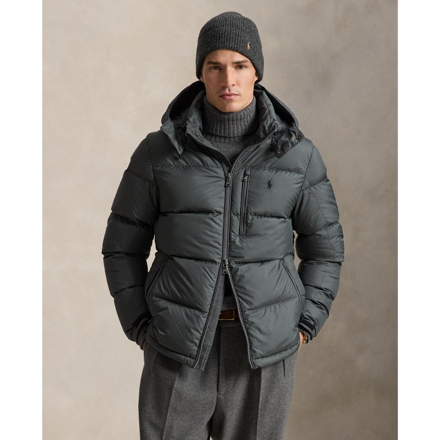Мужская куртка Ralph Lauren The Gorham Down, цвет: Угольный серый — фото 6
