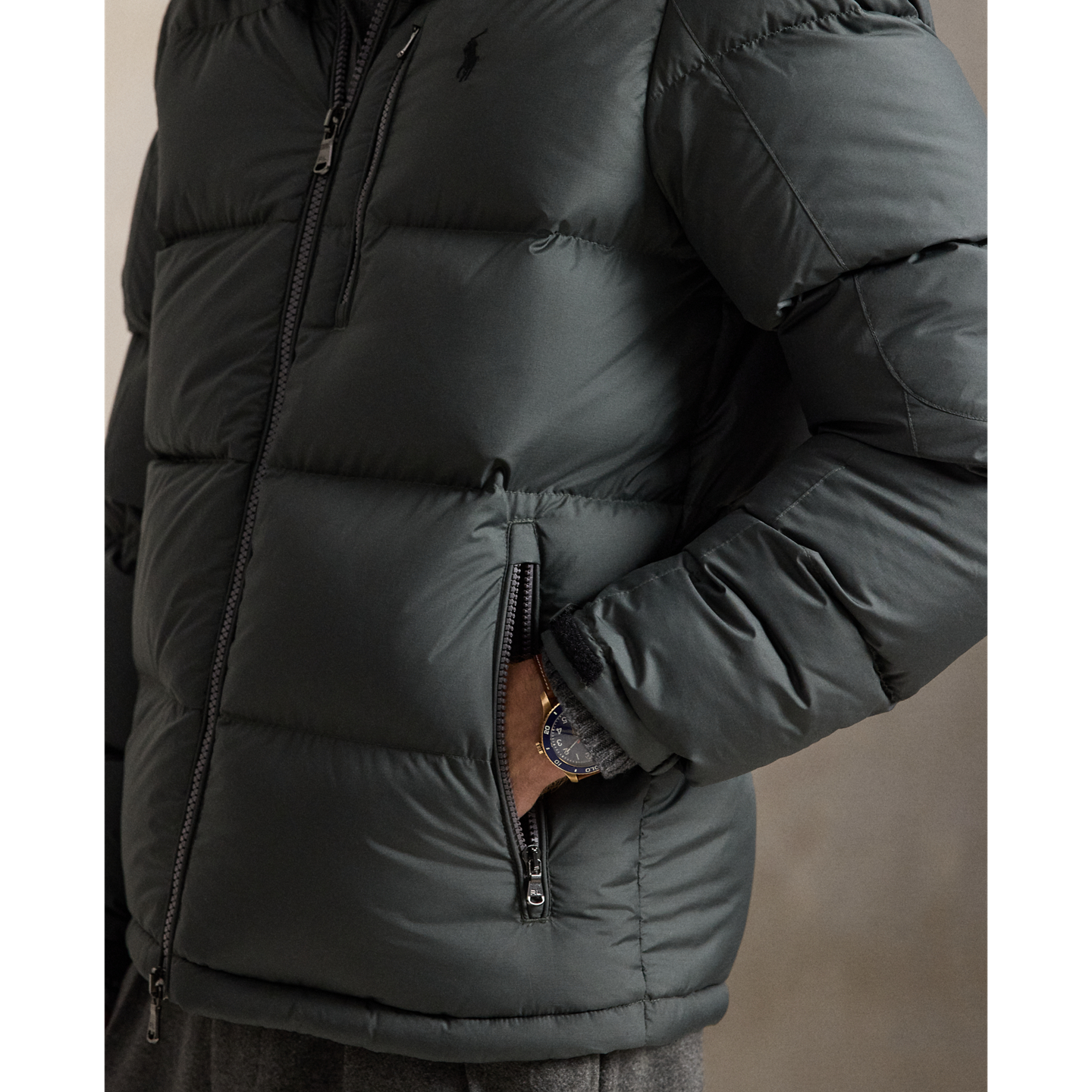 Мужская куртка Ralph Lauren The Gorham Down, цвет: Угольный серый — фото 4