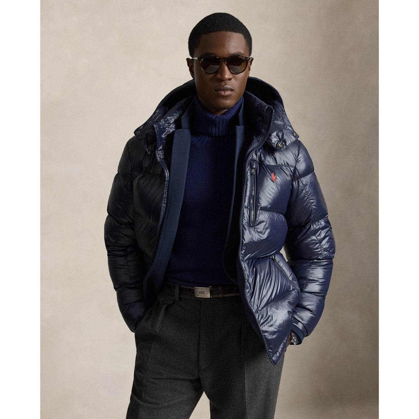 Мужская куртка Ralph Lauren The Gorham Glossed Down, цвет: Тёмно-синий — фото 5