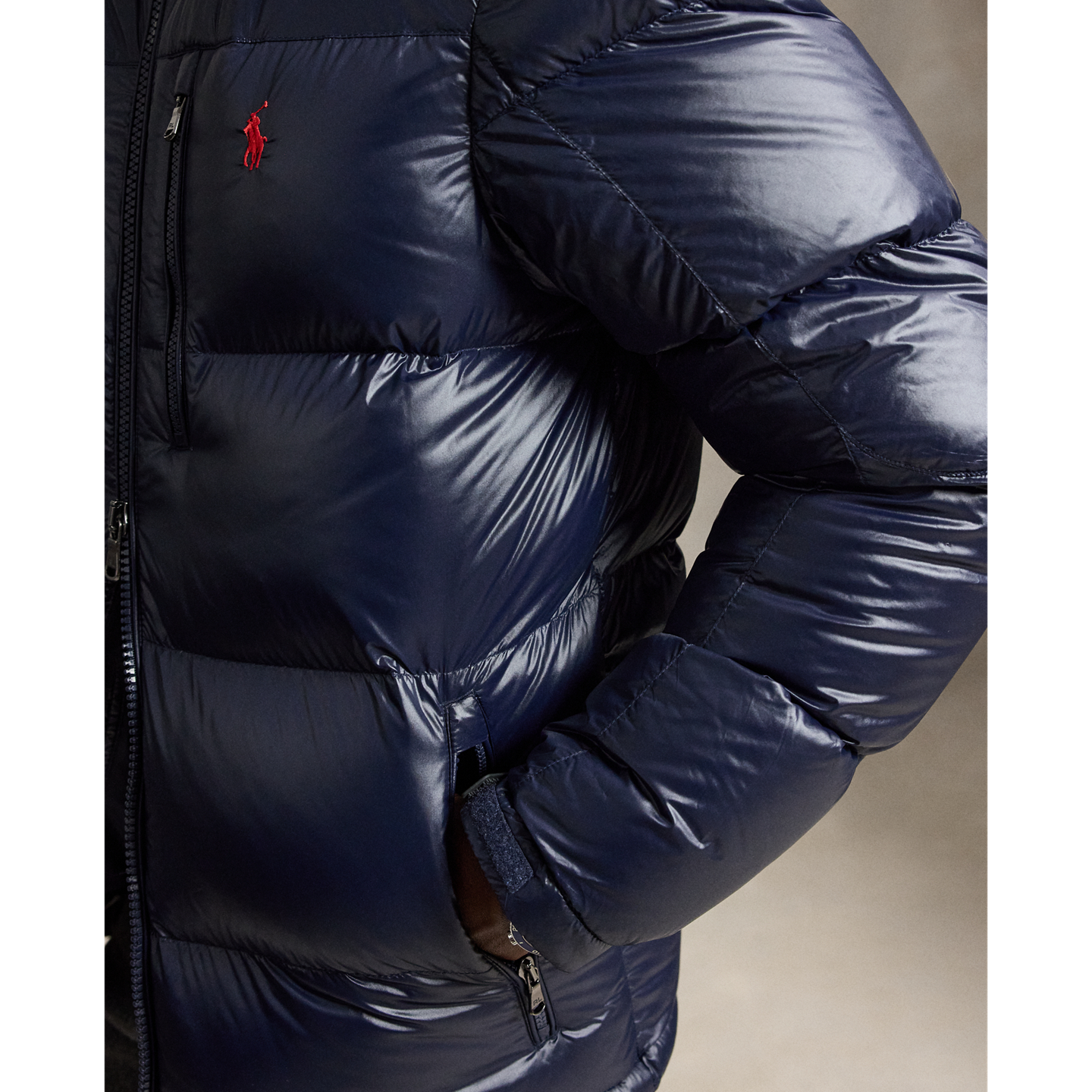 Мужская куртка Ralph Lauren The Gorham Glossed Down, цвет: Тёмно-синий — фото 4