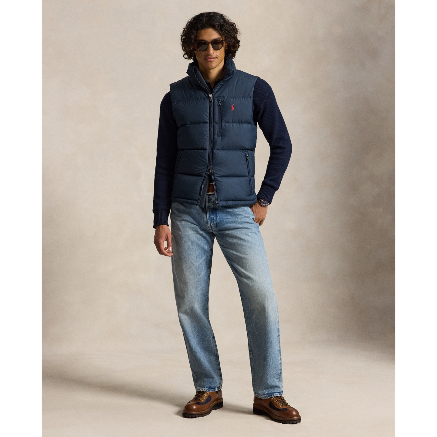 Мужской жилет Ralph Lauren The Gorham Down, цвет: Тёмно-синий — фото 1
