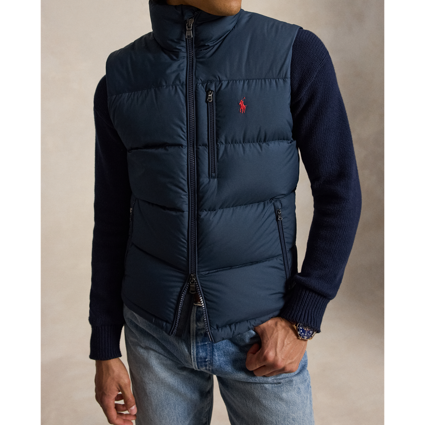 Мужской жилет Ralph Lauren The Gorham Down, цвет: Тёмно-синий — фото 3