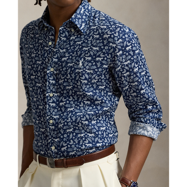 Custom Fit Print Linen Shirt
