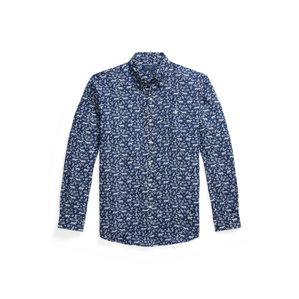 Custom Fit Print Linen Shirt