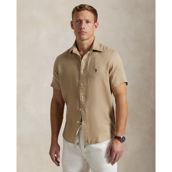 Coastal Beige Custom-Fit Leinenhemd Polo Ralph Lauren 1