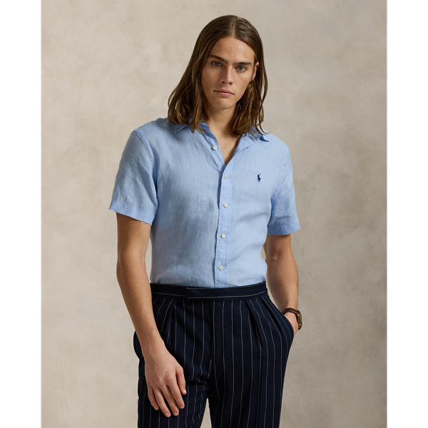 Office Blue Custom-Fit Leinenhemd Polo Ralph Lauren 1