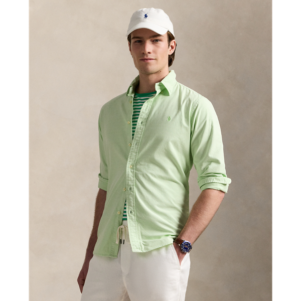 Leaf Custom Fit Mineral-Dyed Oxford Shirt Polo Ralph Lauren 1
