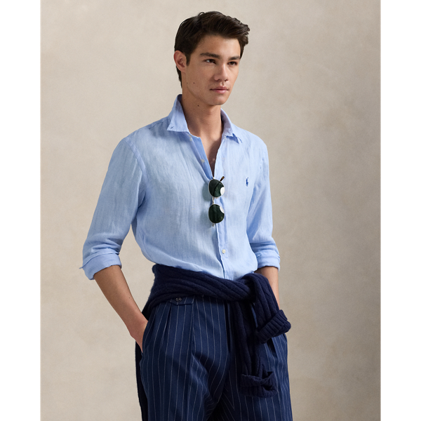 Office Blue Slim-Fit Leinenhemd Polo Ralph Lauren 1