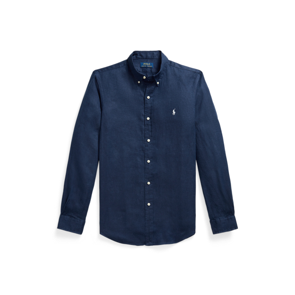 Camisa de lino Slim Fit Polo Ralph Lauren en Azul Newport/blanco 2