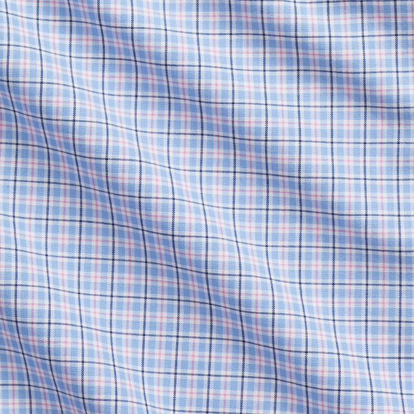 Custom Fit Checked Stretch Poplin Shirt