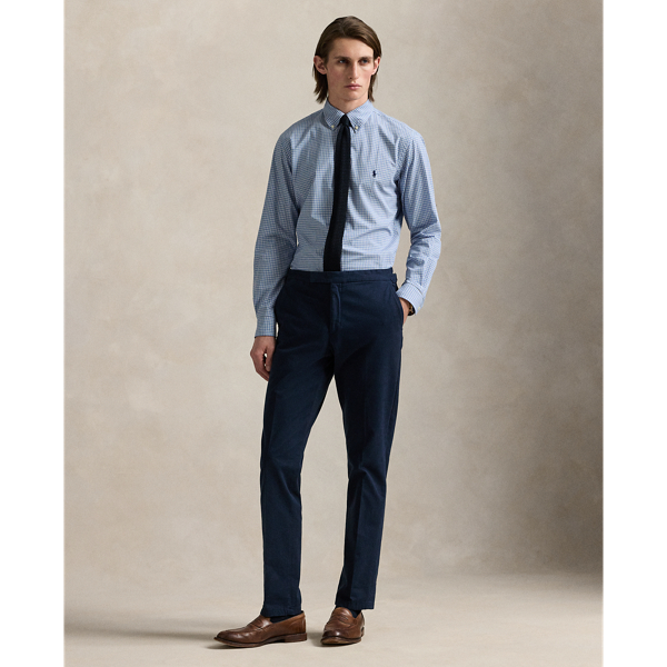 Custom Fit Checked Stretch Poplin Shirt