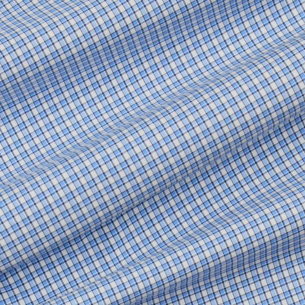 Custom Fit Checked Stretch Poplin Shirt