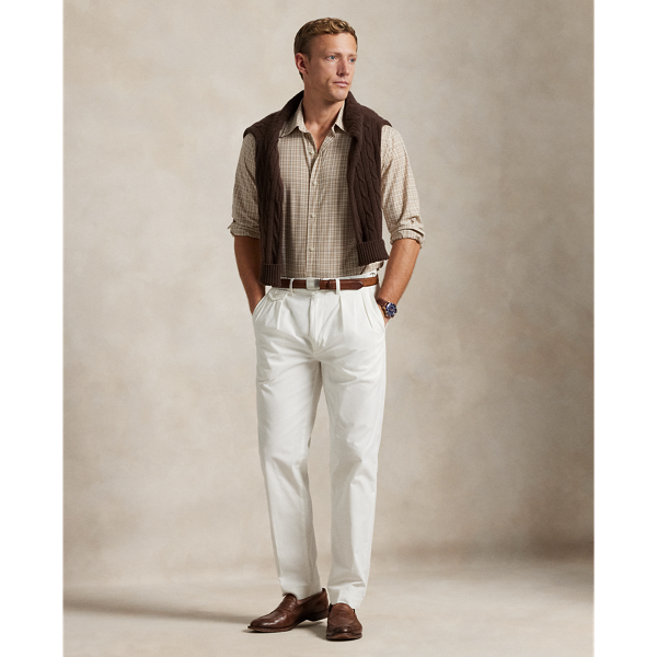 Custom Fit Checked Stretch Poplin Shirt