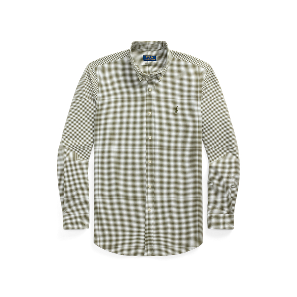 Custom Fit Checked Stretch Poplin Shirt
