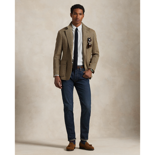 Custom Fit Checked Stretch Poplin Shirt