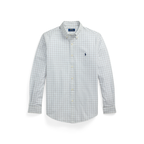 Custom Fit Checked Stretch Poplin Shirt