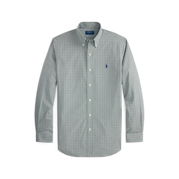 Moss Agate White Custom Fit Checked Stretch Poplin Shirt Polo Ralph Lauren 2