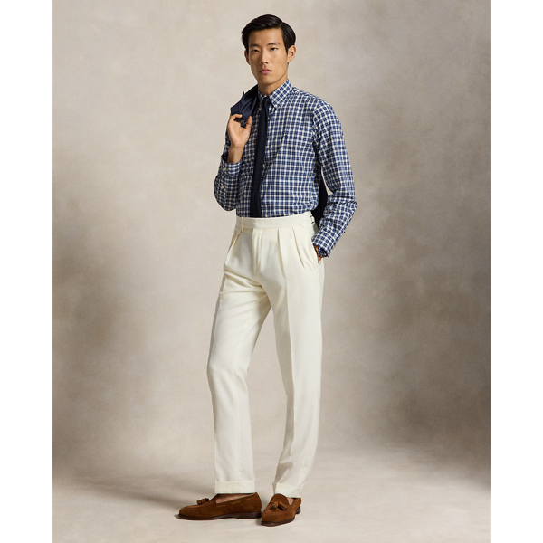 Camicia in popeline a quadri Custom-Fit