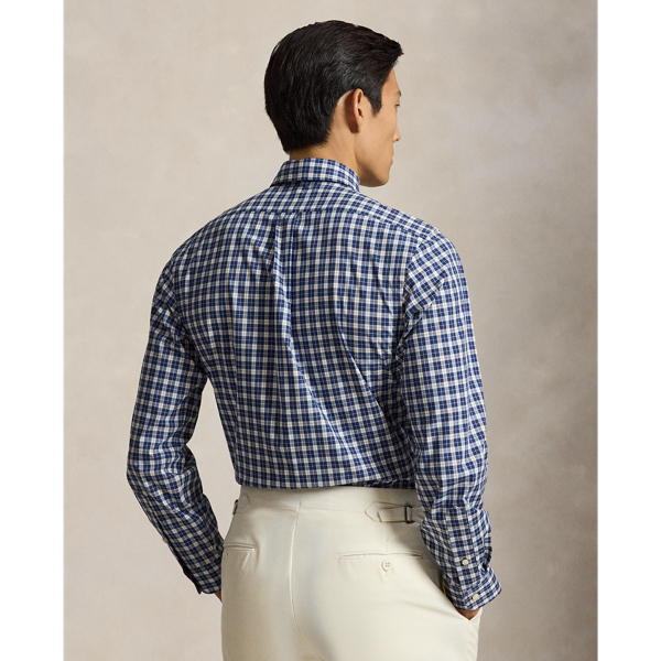 Camicia in popeline a quadri Custom-Fit