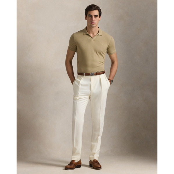 Custom-Slim-Fit Piqu&eacute;-Poloshirt Polo Ralph Lauren in Klassisches Khaki 4