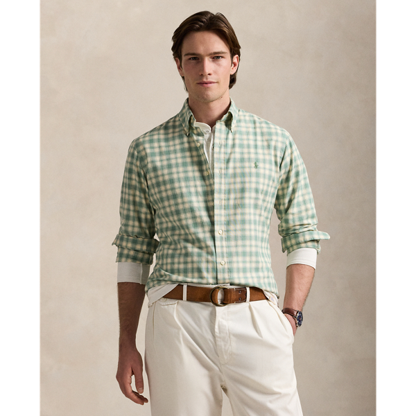 Custom Fit Plaid Oxford Shirt