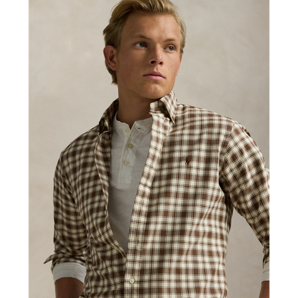 Custom Fit Plaid Oxford Shirt