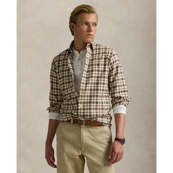 Custom Fit Plaid Oxford Shirt
